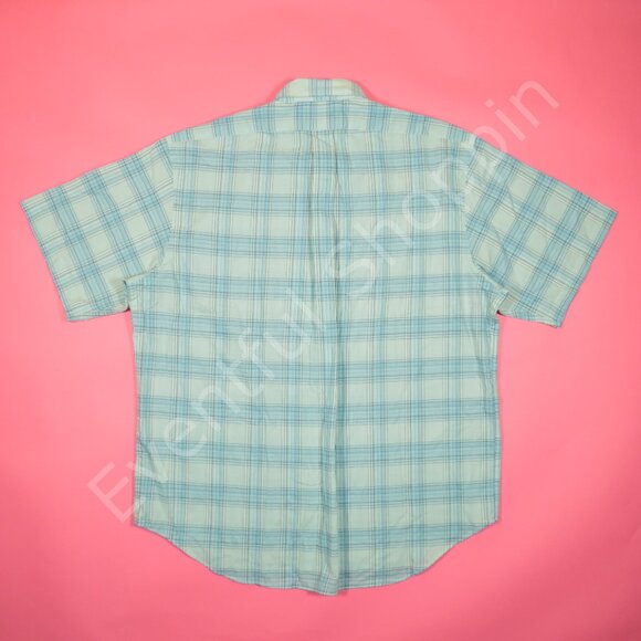 Vintage Polo Ralph Lauren Shirt Mens XL Blue Plaid Blaire Short Sleeve New - Picture 3 of 7